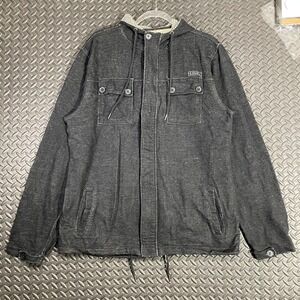 Vintage Y2K Ezekiel Dark Gray Streetwear Full Zip Hoodie Sweater Men's Size‎ XXL